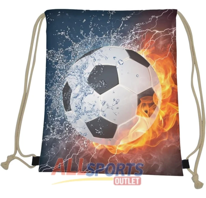 Burning Soccer Printed Drawstring Bag for Teens All Sports Outlet