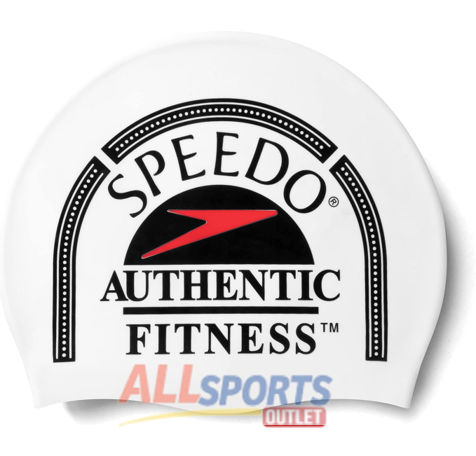 Speedo SE12310 Swim Cap Print Silicone White Unisex All Sports Outlet