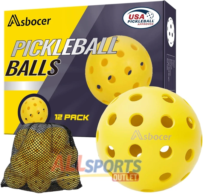Asbocer Pickleballs 12 Pack USAPA Approved All Sports Outlet