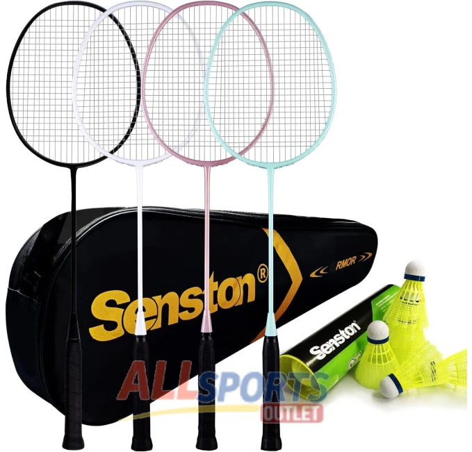 Senston Badminton Racket Set with 6 Nylon Shuttlecocks All Sports Outlet