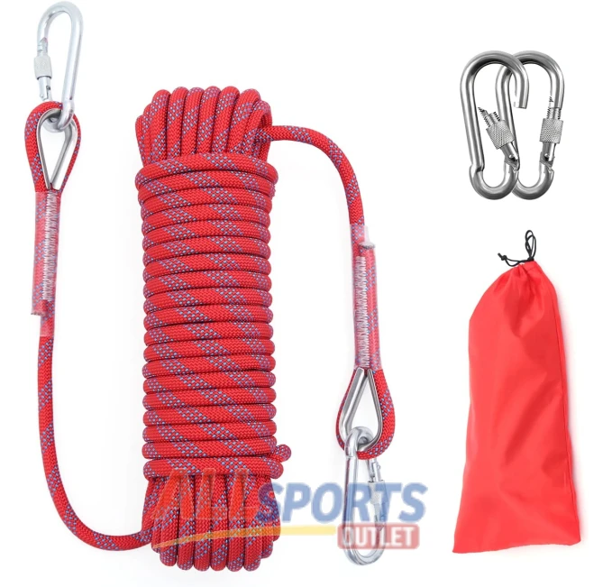 10mm Static Climbing Rope with Steel Hooks All Sports Outlet