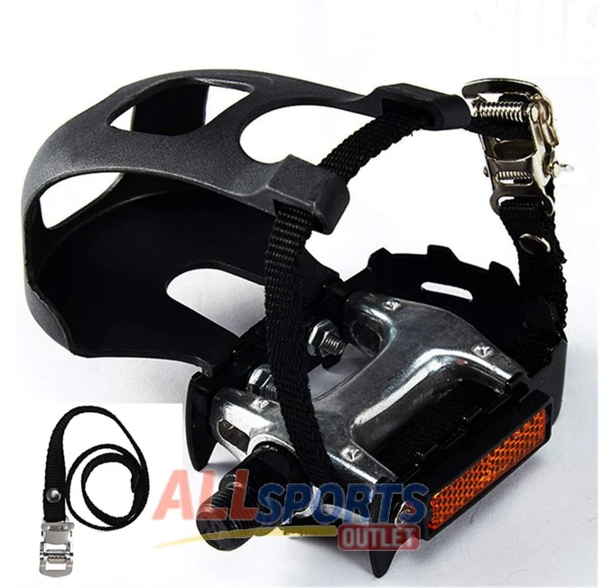 YBEKI Bike Pedals with Toe Clips and Straps at All Sports Outlet