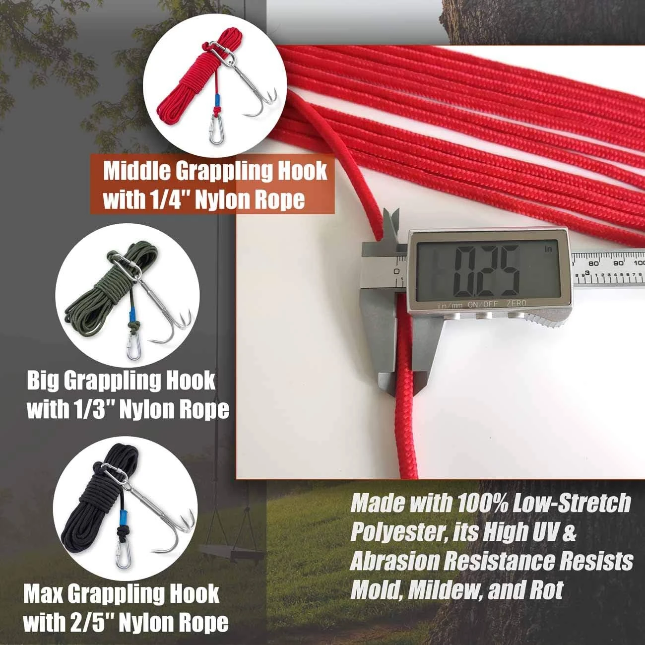 PIOSRTRR 50FT Grapple Hook with Double Carabiner for Outdoors All Sports Outlet - Image 4