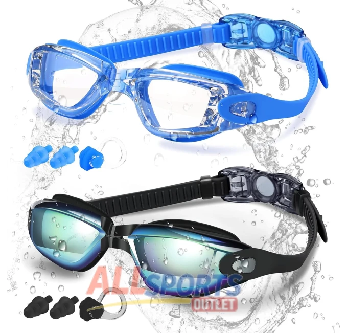 COOLOO Swim Goggles 2 Pack Anti Fog for Men Women All Sports Outlet