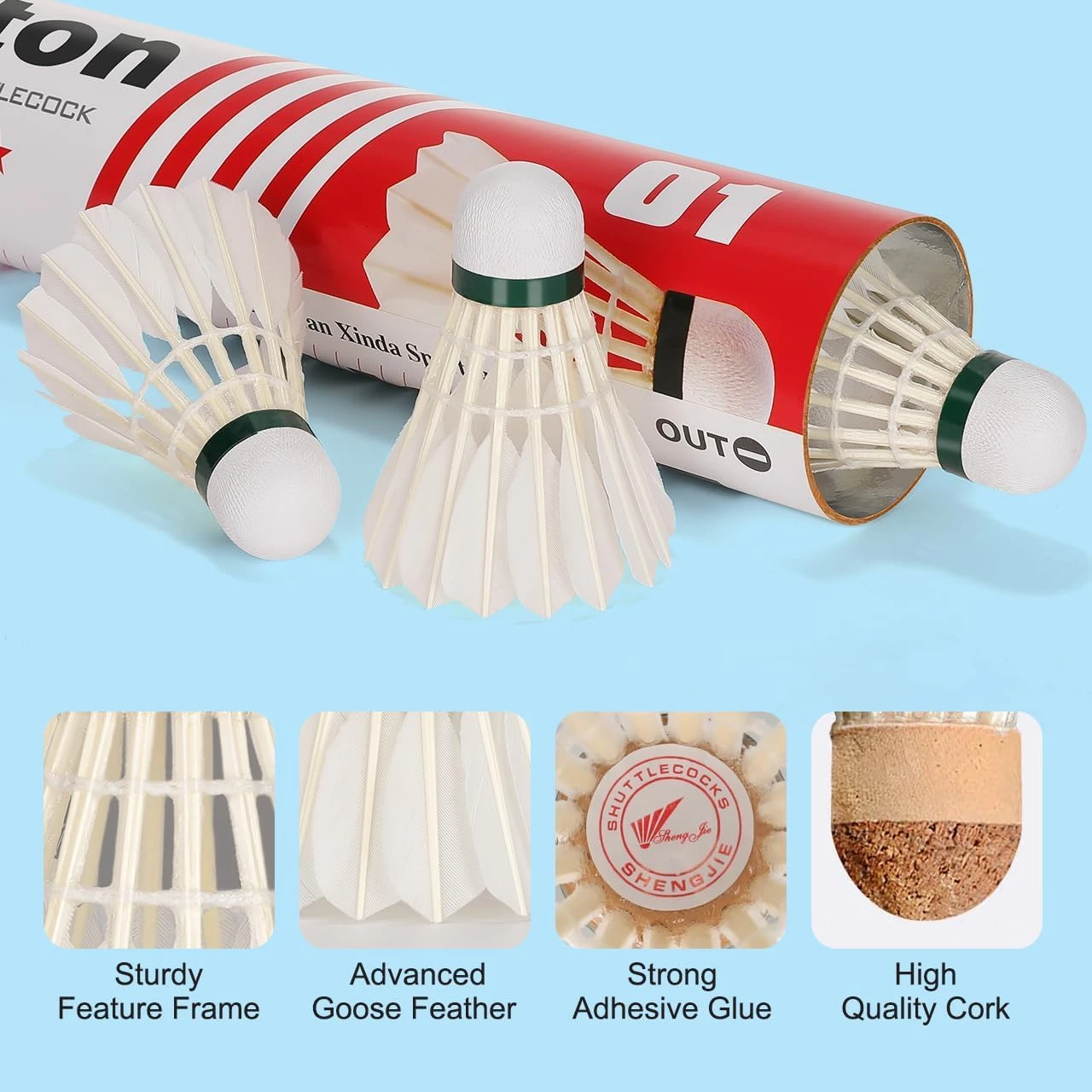 Philonext Goose Feather Badminton Shuttlecocks for Training - Image 2