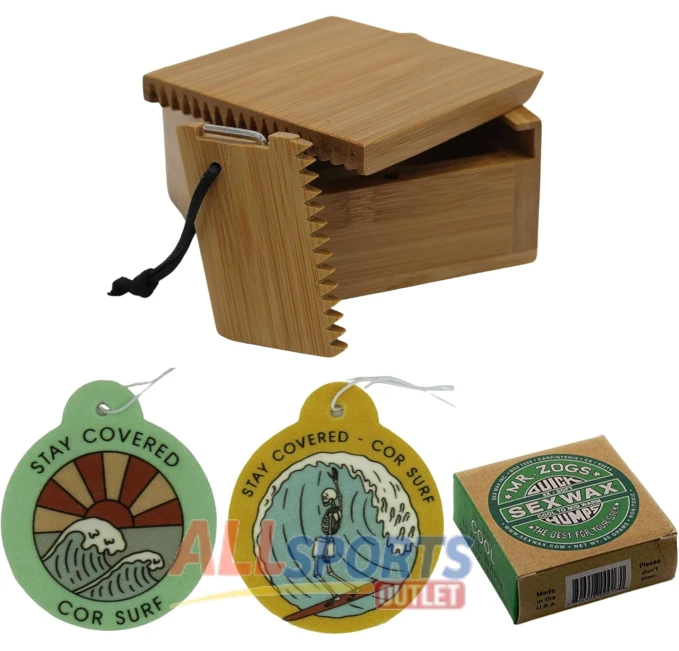 Surf Wax Box Holder Set with Surf Fin Key Air Fresheners All Sports Outlet