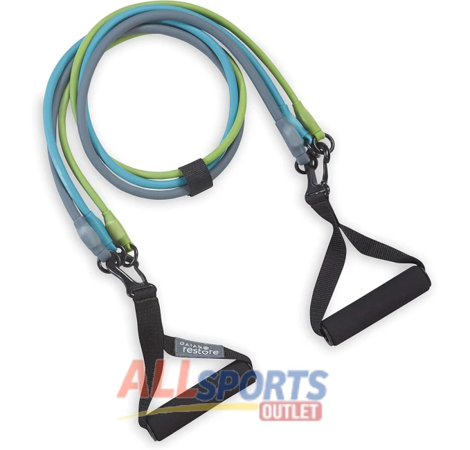 Gaiam 3in1 Resistance Band Kit for High Intensity Training All Sports Outlet