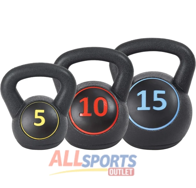 US Weight Plastic Kettlebell Set 5 10 15 Pounds All Sports Outlet