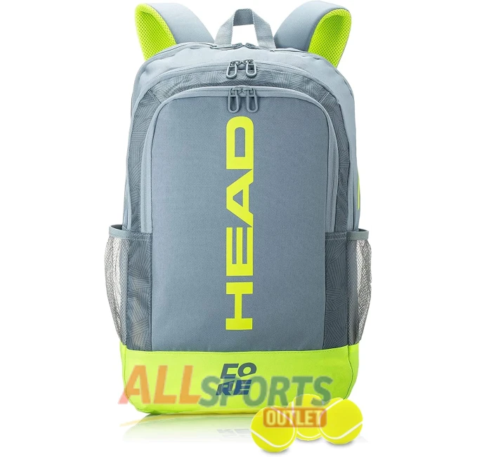 HEAD Core Tennis Backpack Grey Yellow All Sports Outlet