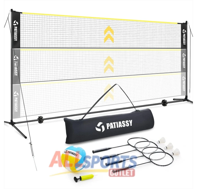 Patiassy Adjustable Sports Net Set for Volleyball and Badminton All Sports Outlet