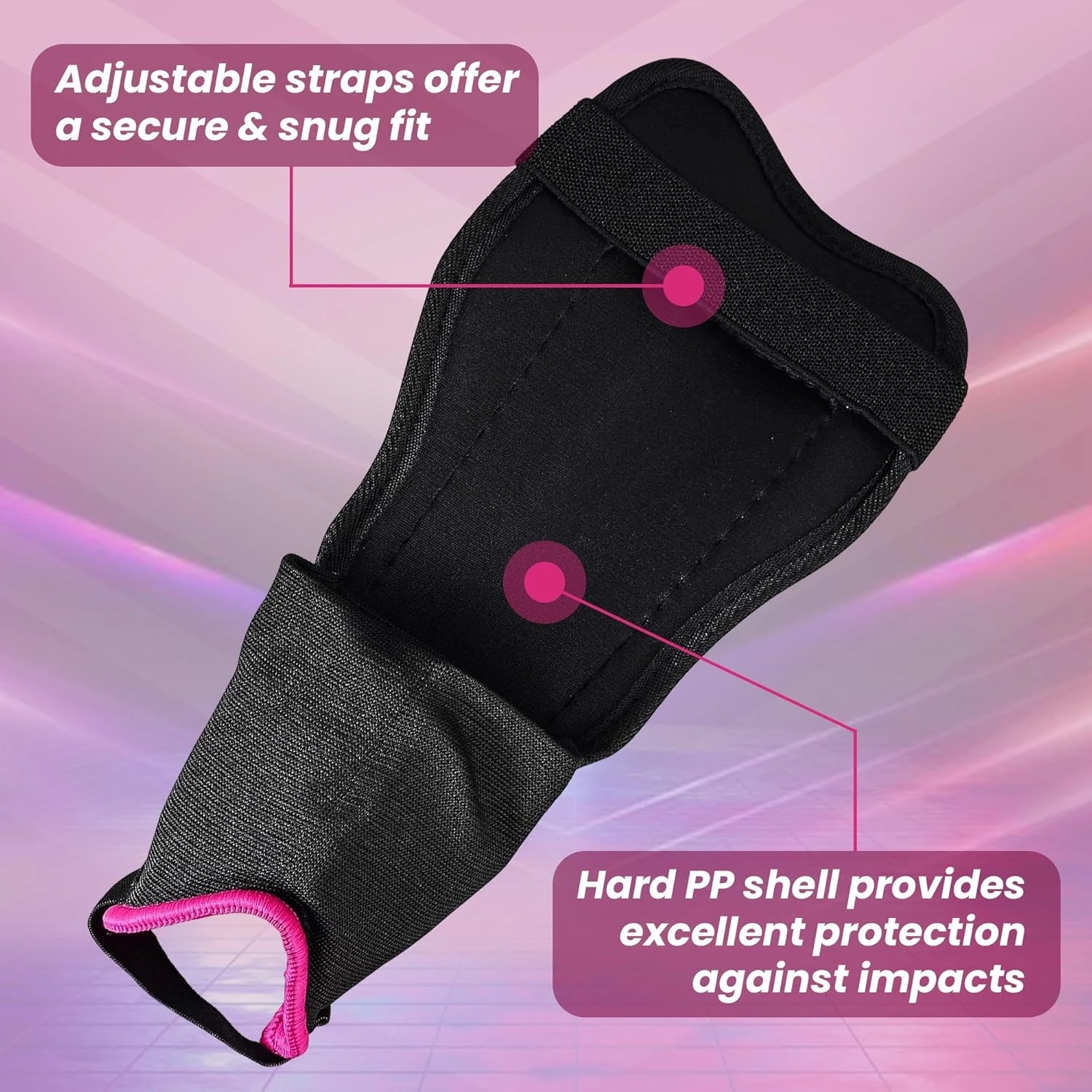 Vizari Napoli Youth Soccer Shin Guards Pink Silver Medium All Sports Outlet - Image 3