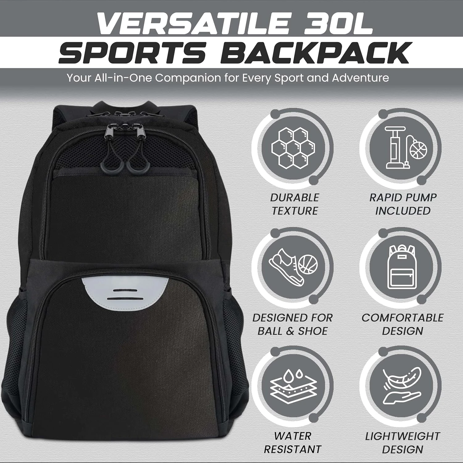 Tidyfy Sports Bag with Ball Pump Basketball Backpack All Sports Outlet - Image 3