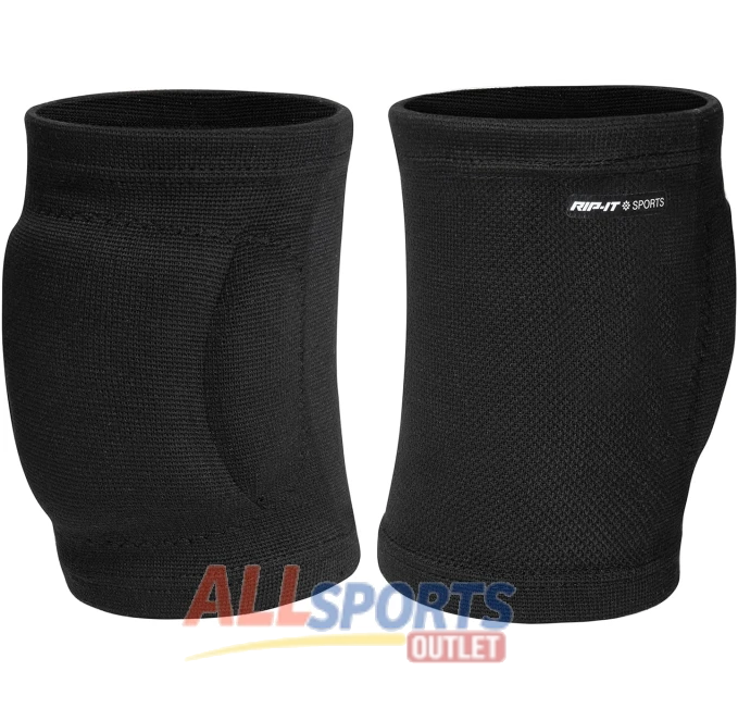 RIP-IT Perfect Fit Volleyball Knee Pads Black XL Lightweight Women's Sports Equipment All Sports Outlet