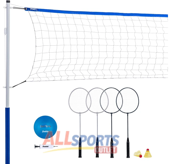 Franklin Sports Volleyball Badminton Set Complete Outdoor Game All Sports Outlet