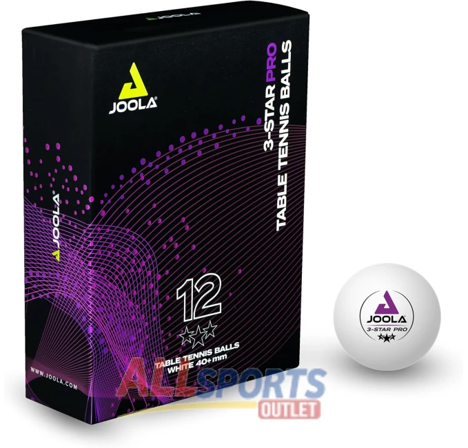 JOOLA 3-Star PRO 40mm Table Tennis Balls Pack of 12 All Sports Outlet