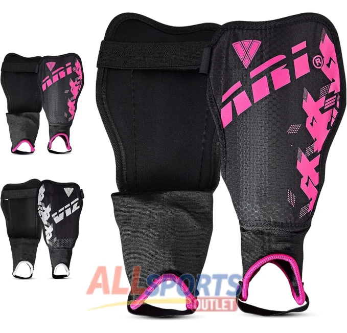 Vizari Napoli Youth Soccer Shin Guards Pink Silver Medium All Sports Outlet