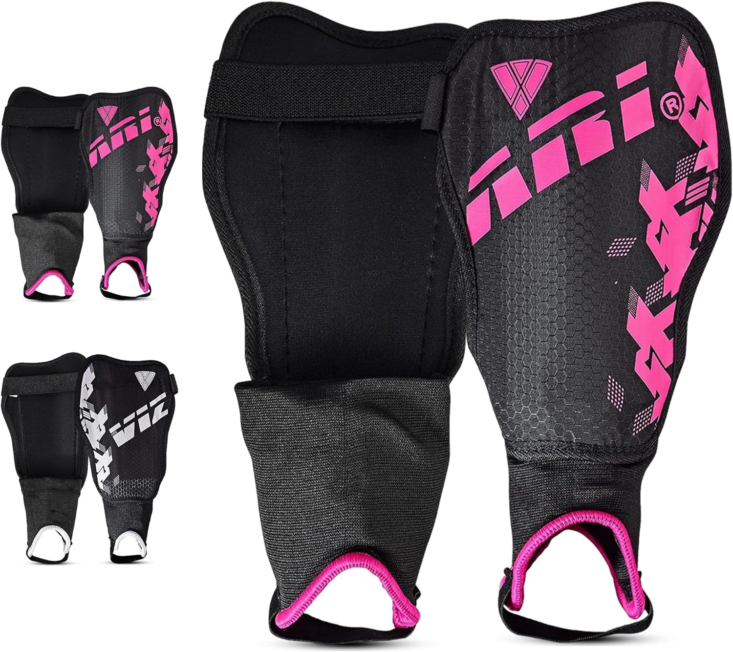 Vizari Napoli Youth Soccer Shin Guards Pink Silver Medium All Sports Outlet