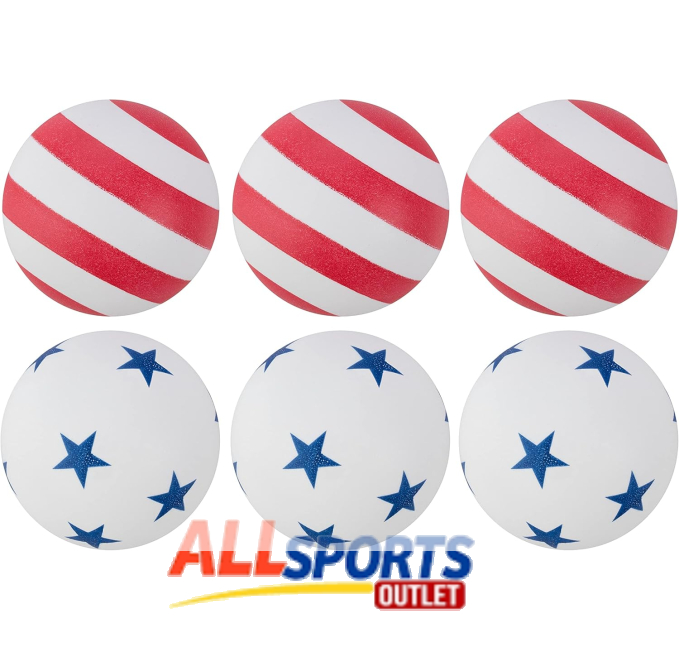 STIGA 6 Pack Stars Stripes Table Tennis Balls 40mm All Sports Outlet