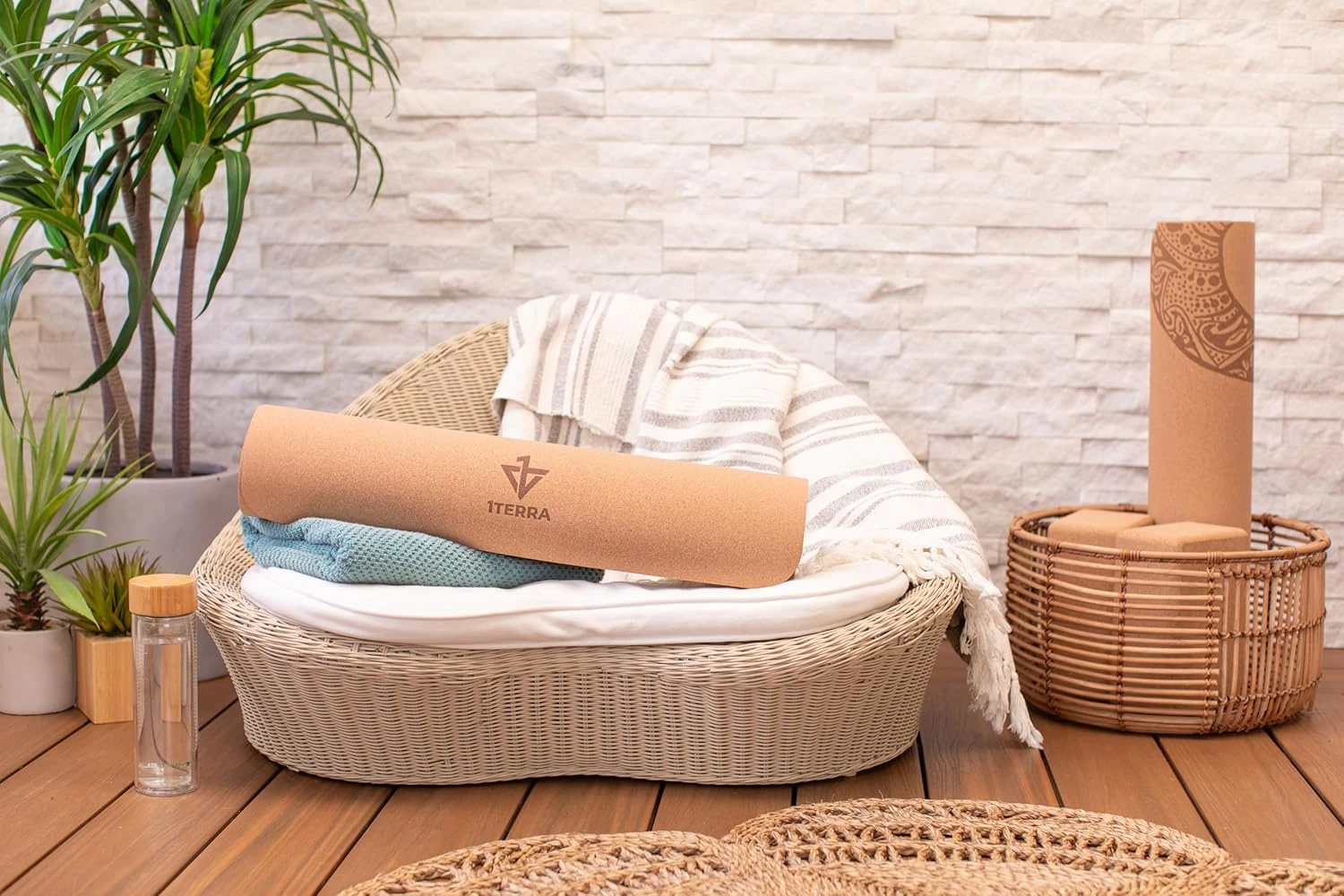 1TERRA Premium Cork Yoga Mat with Strap for Fitness at All Sports Outlet - Image 3
