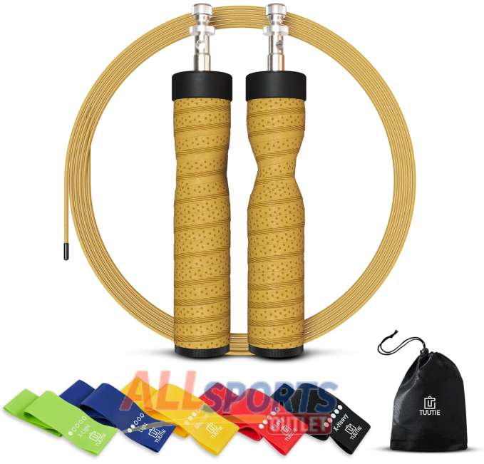 TUUTIE Adjustable Jump Rope with Resistance Bands All Sports Outlet