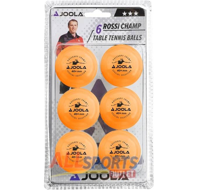 JOOLA Rossi Champ 6-Pack Orange Table Tennis Balls All Sports Outlet