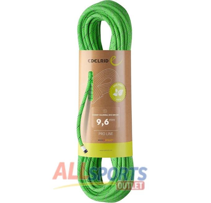 EDELRID Tommy Caldwell Eco Dry DuoTec 9.6mm Rope All Sports Outlet