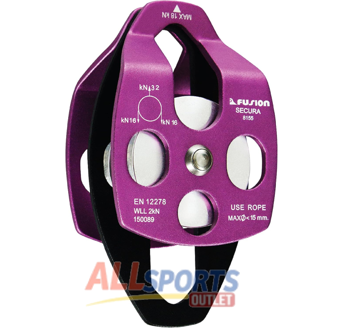 Fusion Climb Double Pulley Aero Space Aluminum 32kN for Rigging