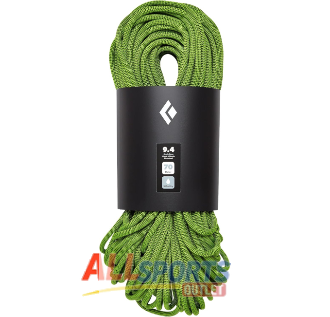 Black Diamond 9.4 Dry Climbing Rope 70M Envy Green All Sports Outlet