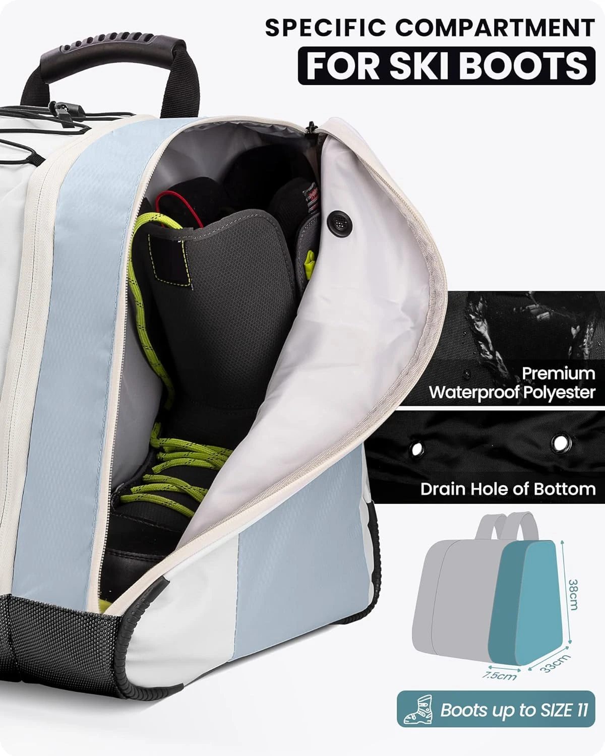 Ski Boot Backpack OutdoorMaster 38L Waterproof Bottom All Sports Outlet - Image 4
