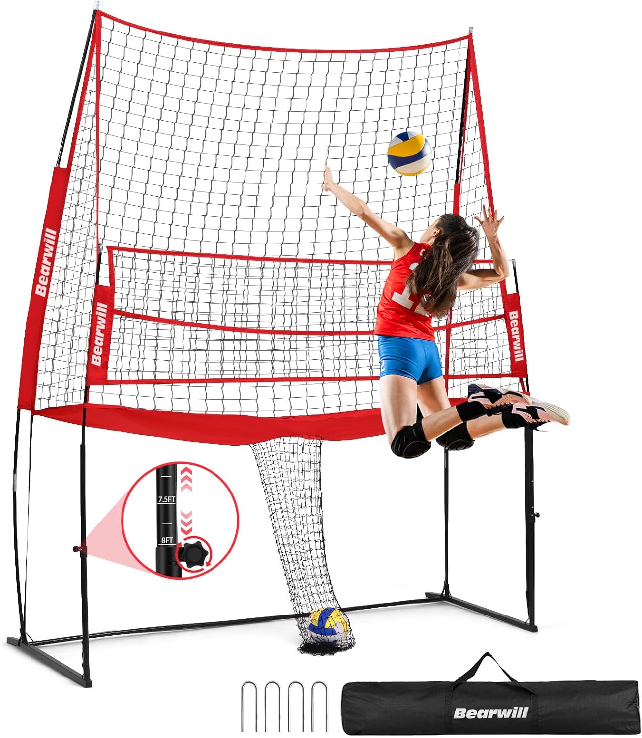 Bearwill Adjustable Volleyball Net All Sports Outlet for Backyard Use