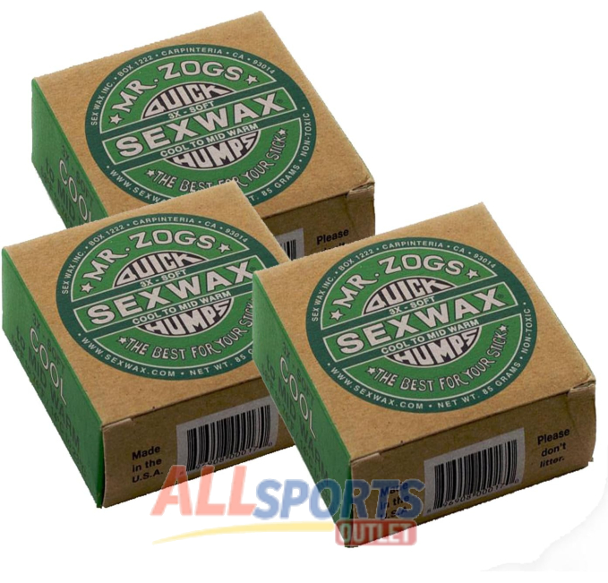 Sex Wax Quick Humps Coconut Cool to Mid Warm 3 Pack All Sports Outlet