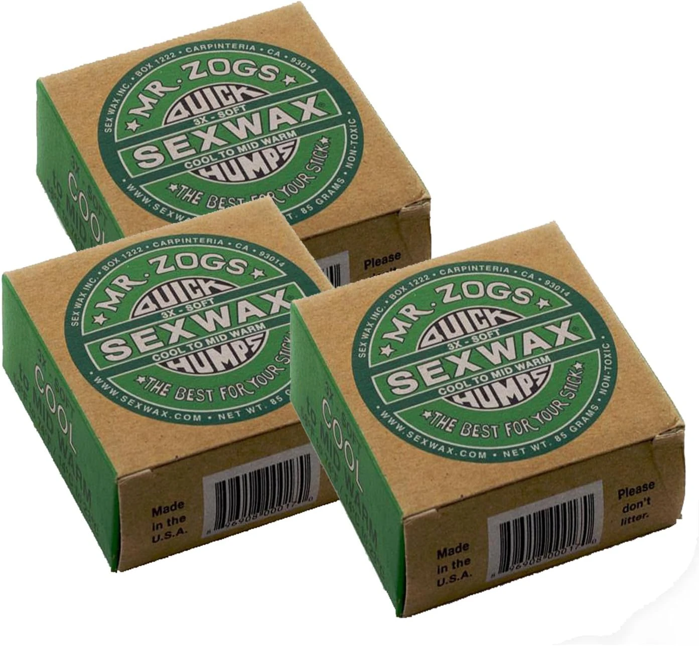 Sex Wax Quick Humps Coconut Cool to Mid Warm 3 Pack All Sports Outlet