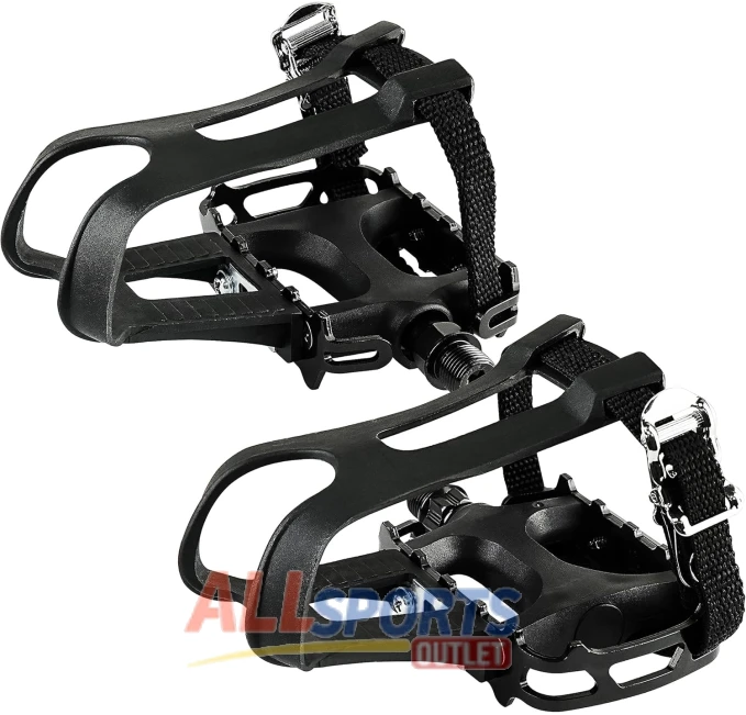 BV Bike Pedal with Toe Clip Cage 9/16 Universal Fit All Sports Outlet Non-Slip Durable