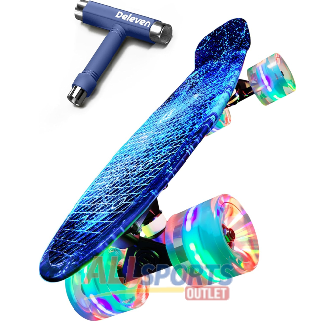 Bright LED 22" Skateboard for Kids Deleven All Sports Outlet