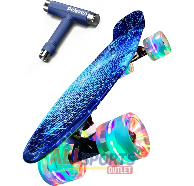 Bright LED 22" Skateboard for Kids Deleven All Sports Outlet