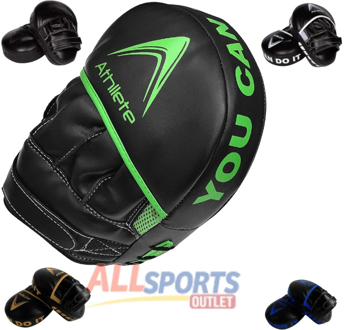Athllete Boxing MMA Punching Mitts Black Green All Sports Outlet