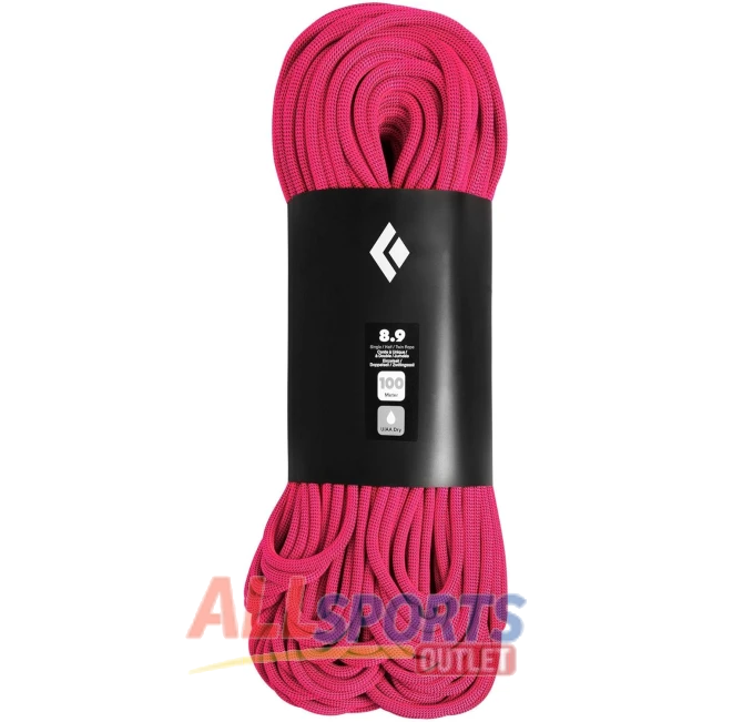 BLACK DIAMOND 8.9mm Dry Rope 80M Ultra Pink All Sports Outlet