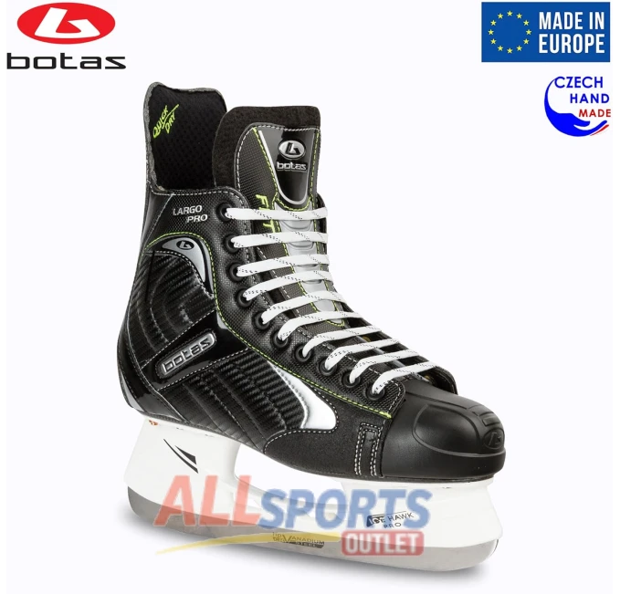 Botas Largo 571 PRO Men's Ice Hockey Skates Black Size 14 All Sports Outlet