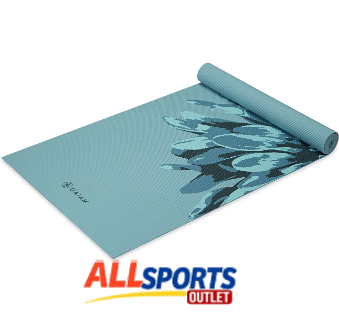 Gaiam Yoga Mat Classic Print Non-Slip Exercise Mat for Yoga Pilates and Fitness Workouts Vibrant Flourish 4mm All Sports Outlet