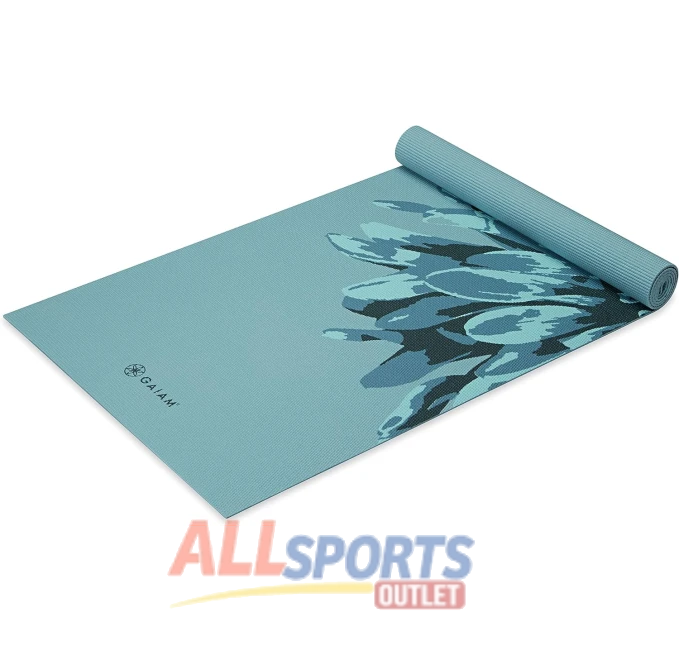 Gaiam Yoga Mat Classic Print Non-Slip Exercise Mat for Yoga Pilates and Fitness Workouts Vibrant Flourish 4mm All Sports Outlet