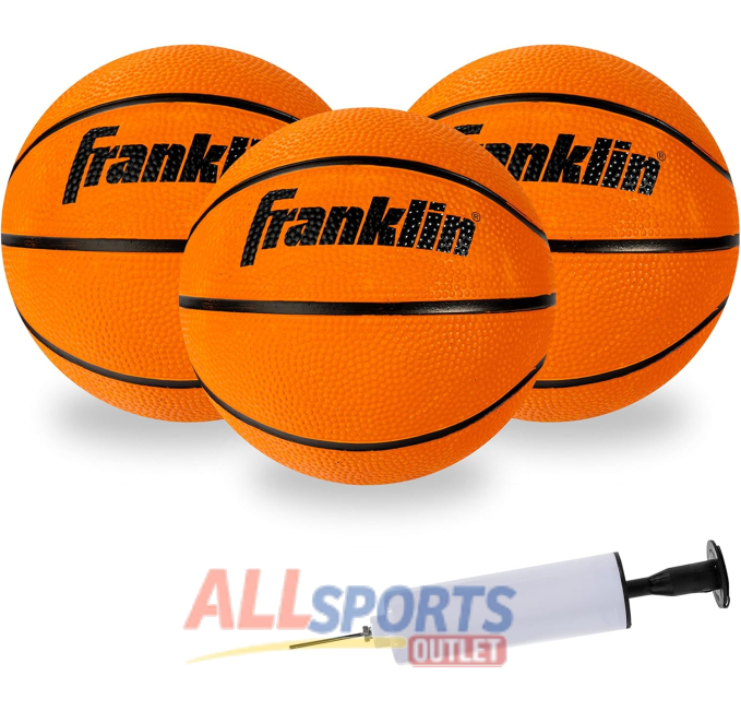 Franklin Sports 3 Mini Basketballs with Pump All Sports Outlet