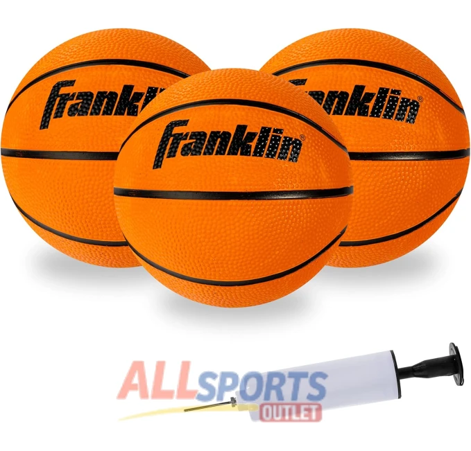 Franklin Sports 3 Mini Basketballs with Pump All Sports Outlet