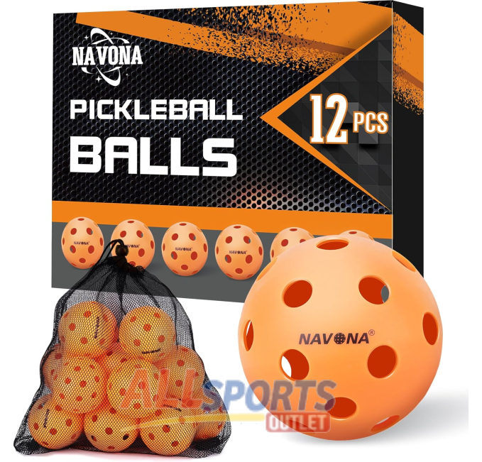 Navona Durable 12 Pack Indoor Pickleball Balls All Sports Outlet