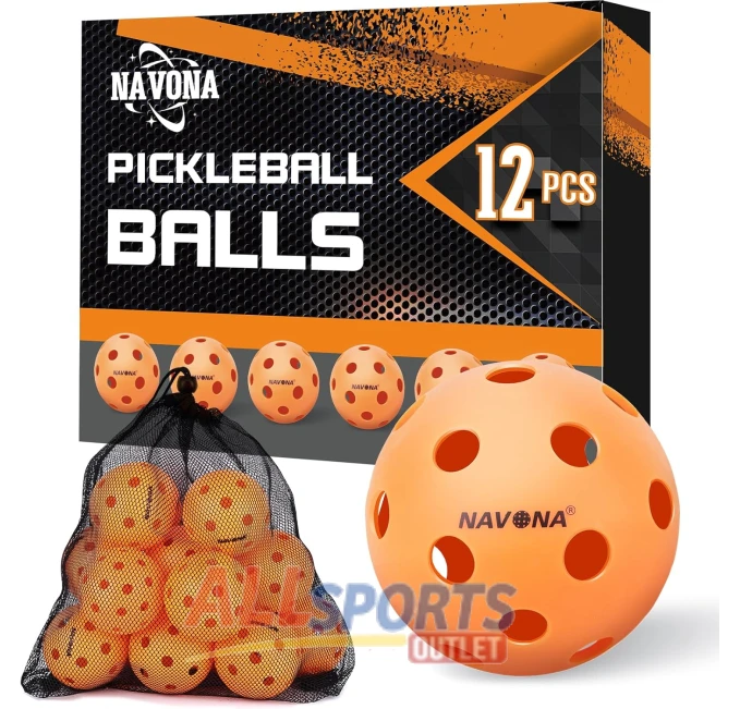 Navona Durable 12 Pack Indoor Pickleball Balls All Sports Outlet