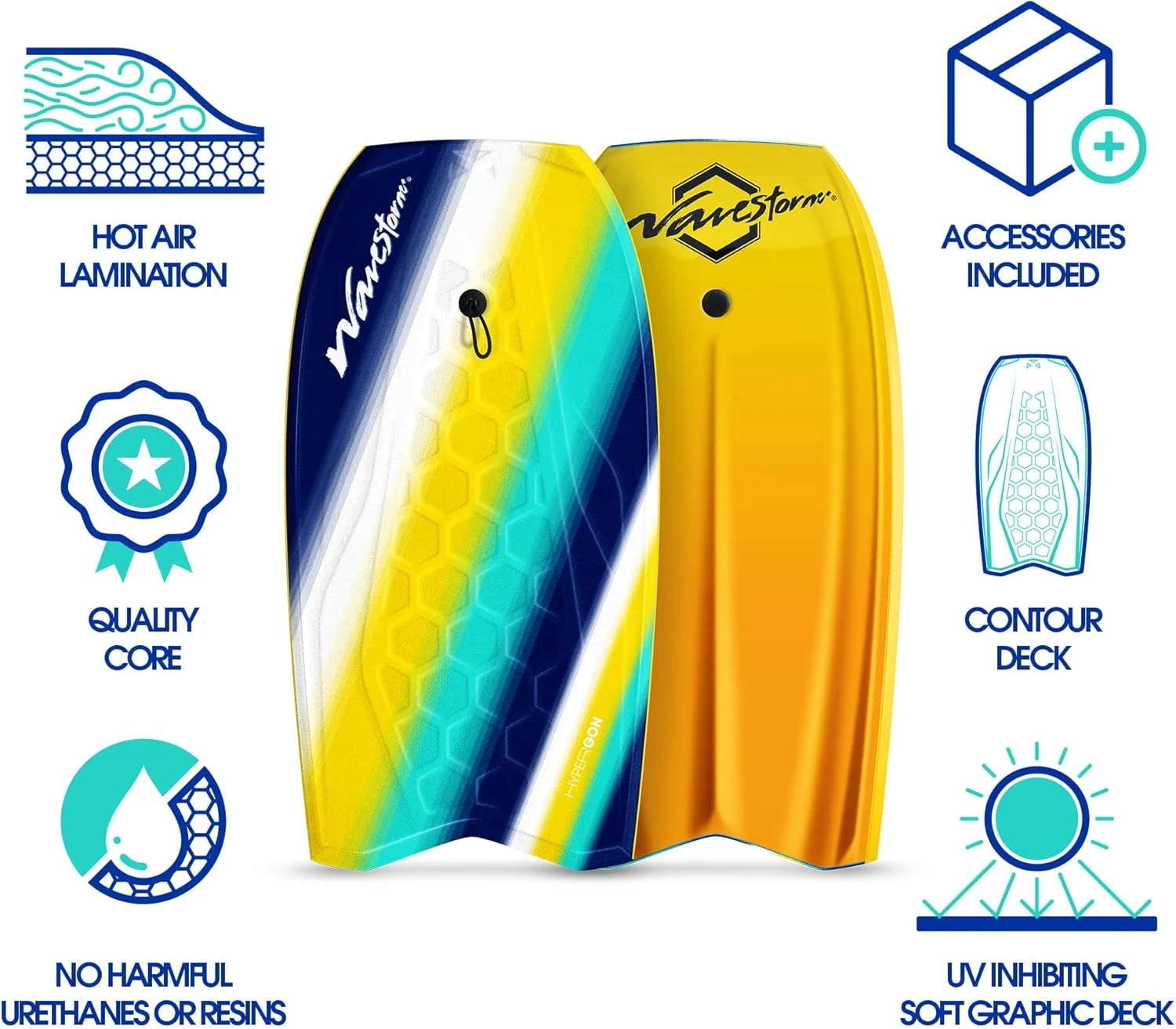 Wave Storm 42.5in Performance Foam Bodyboard Complete Set All Sports Outlet - Image 2