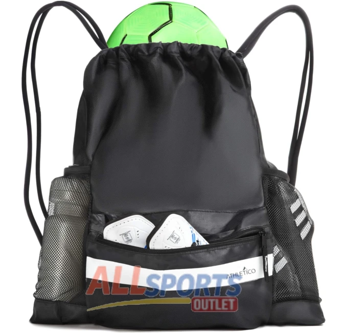Athletico Drawstring Soccer Bag All Sports Outlet Black for Basketball and Volleyball
