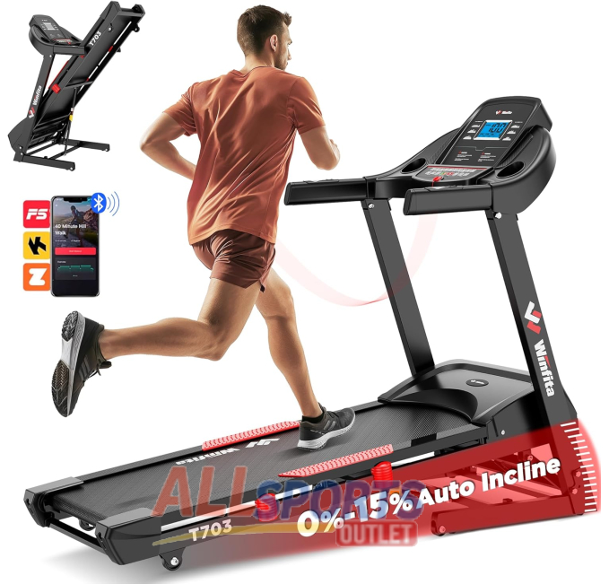 Winfita 4.0HP Treadmill with Auto Incline for Home All Sports Outlet