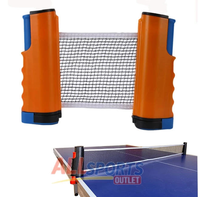 PLOOTA Retractable Ping Pong Net Orange Clamps for Table Tennis All Sports Outlet