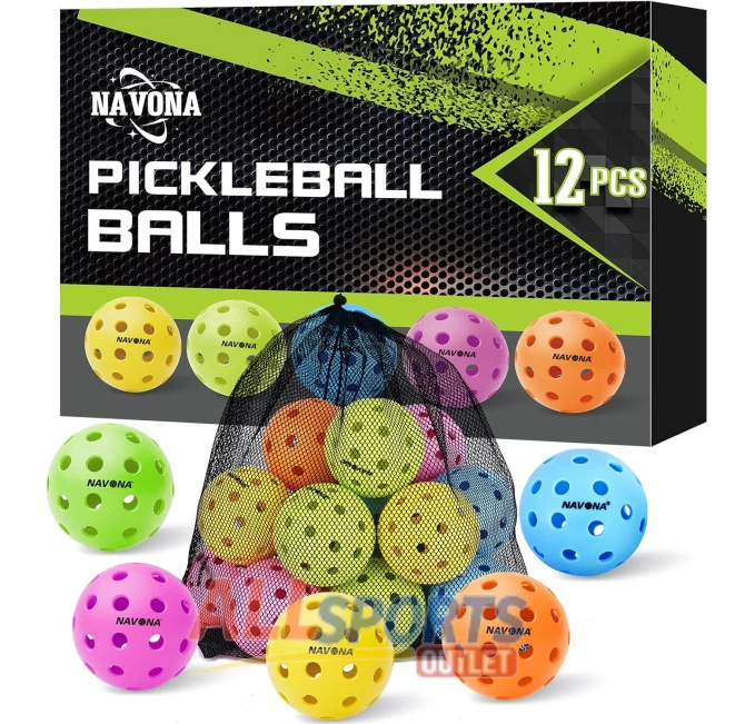 NOVANA Premium Outdoor Pickleball Balls 12 Pack All Sports Outlet
