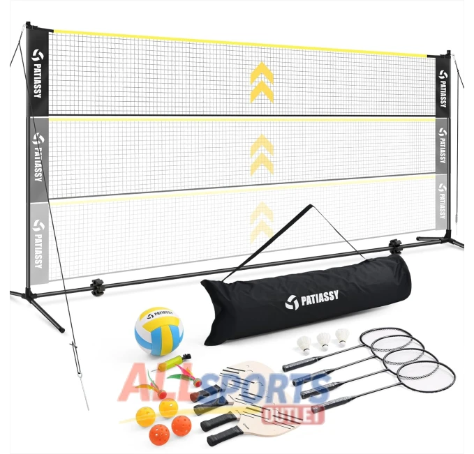 Patiassy Adjustable Volleyball Net Set 17ft All Sports Outlet